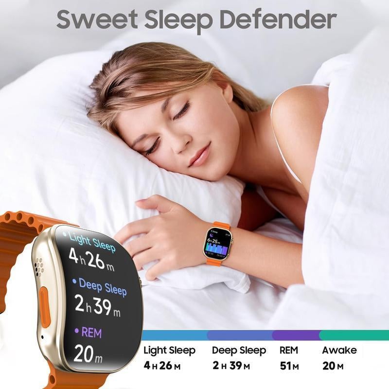 10-In-1 Smartwatch Set for Iphone Android Phone Sncludes Smart Watch Bluetooth Earphones Speaker 3-In-1Fastcharging Cable Adapter Audio Support Compact Portable Gift