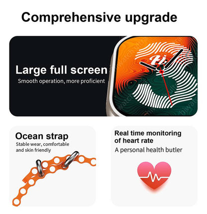 10-In-1 Smartwatch Set for Iphone Android Phone Sncludes Smart Watch Bluetooth Earphones Speaker 3-In-1Fastcharging Cable Adapter Audio Support Compact Portable Gift